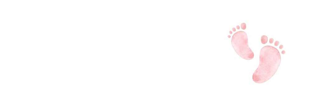 Adresetiket met babyvoetjes roze