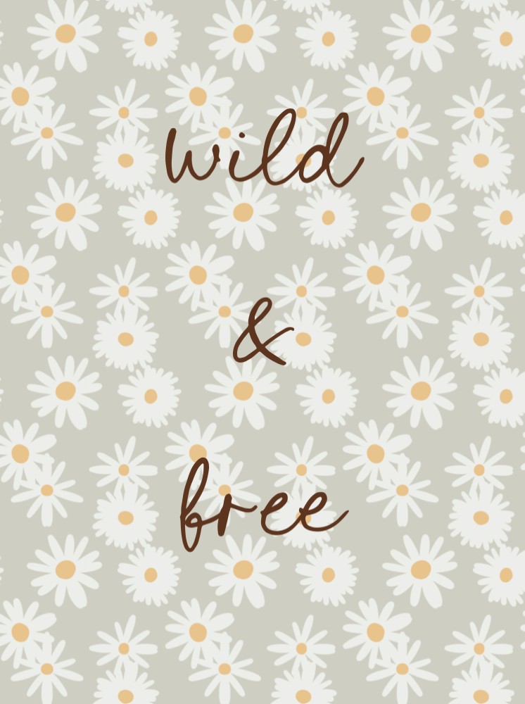 Poster meisje bloemen wild and free